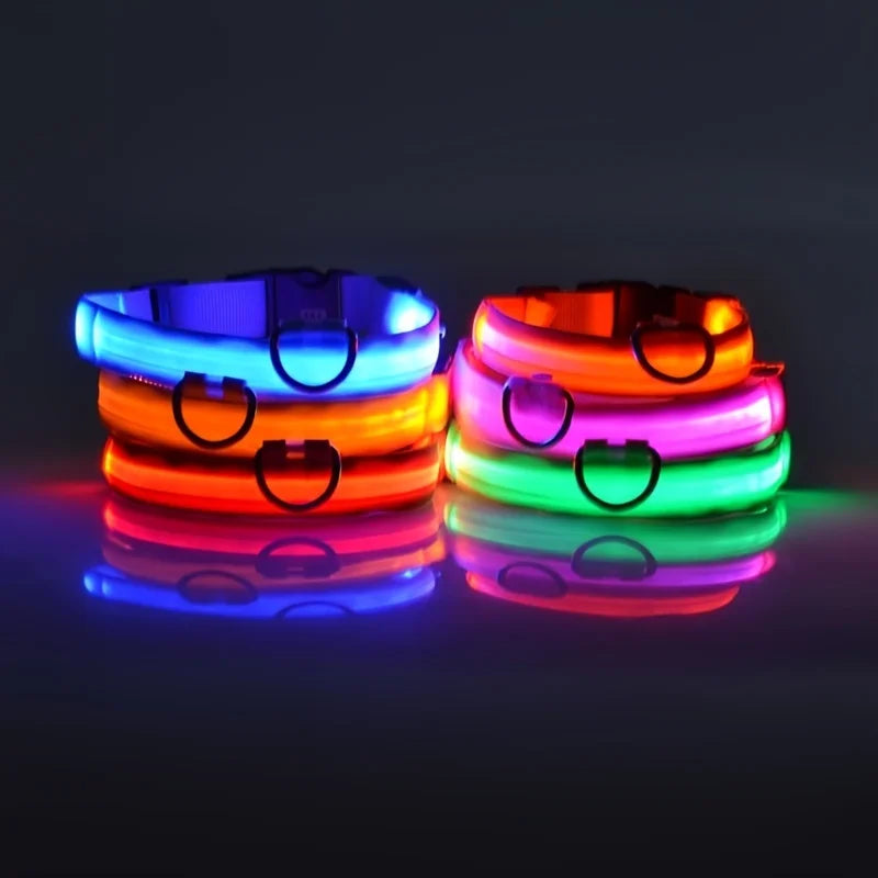 Ultra-Bright LED Night Safety Dog Collar - 360° Nighttime Visibility